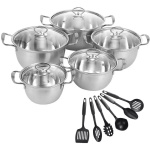 11PCS Induction Non Stick Stainless Steel Cookware Cooking Pot Pan With Lids Set - Image 9
