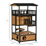 Wooden Outdoor Cat House, Wild Cat Shelter Kitten Tree - Image 7