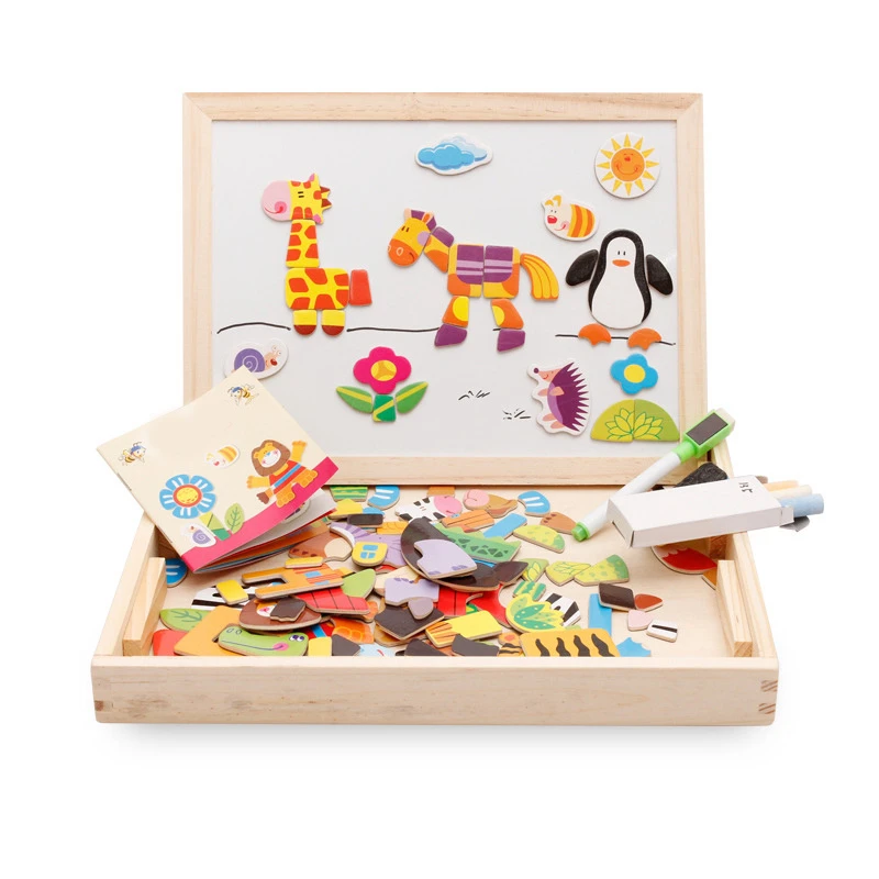 12303820243290.jpg Children's Magnetic Jigsaw Puzzle Toy Cute Cartoon Animal Jigsaw Puzzle Picture Board Children's Educational Toy - Image 1