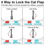 XL Pet Door 4 Way Locking Small Medium Large Dog Cat Flap Magnetic White Frame - Image 5