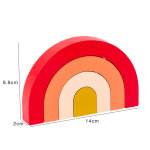 Children Wooden Rainbow Arched Stacked Toys Montessori Education Building Blocks - Image 4