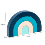 Children Wooden Rainbow Arched Stacked Toys Montessori Education Building Blocks - Image 3