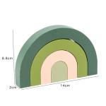 Children Wooden Rainbow Arched Stacked Toys Montessori Education Building Blocks - Image 2