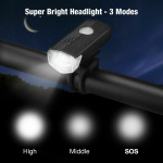 USB Rechargeable LED Bicycle Headlight Bike Head Light Cycling Rear Front Lamp Bike Light Rainproof USB Rechargeable LED bicycle Light - Image 3