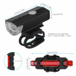 USB Rechargeable LED Bicycle Headlight Bike Head Light Cycling Rear Front Lamp Bike Light Rainproof USB Rechargeable LED bicycle Light - Image 7