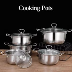 11PCS Induction Non Stick Stainless Steel Cookware Cooking Pot Pan With Lids Set - Image 2