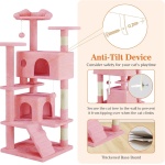 54 -Cat Tree Tower - Multi-level With Sisal Grab Post, Indoor Apartment With Ladder, Plush Toys, Rest And Play - Image 9
