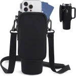 Slok Water Bottle Carrier Bag, Compatible With 40oz Tumbler With Handle, Modern Water Bottle Holder With Simple Adjustable Strap For Outdoor Walking Hiking Travelling Sports-Blue Purple - Image 7