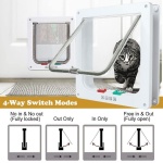 XL Pet Door 4 Way Locking Small Medium Large Dog Cat Flap Magnetic White Frame - Image 9