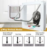 XL Pet Door 4 Way Locking Small Medium Large Dog Cat Flap Magnetic White Frame - Image 9