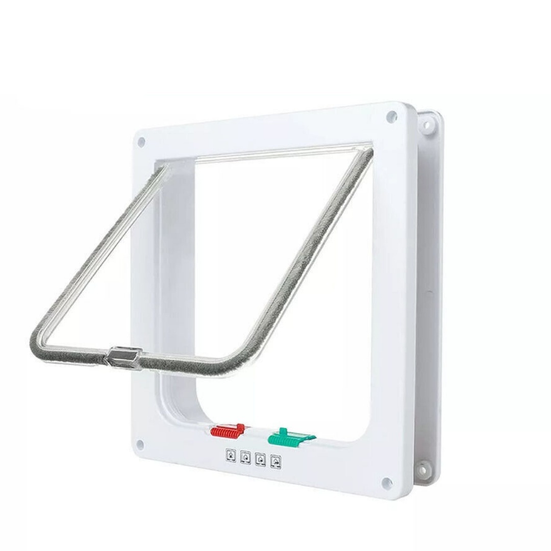 XL Pet Door 4 Way Locking Small Medium Large Dog Cat Flap Magnetic White Frame