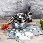 11PCS Induction Non Stick Stainless Steel Cookware Cooking Pot Pan With Lids Set - Image 10