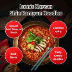 Nongshim Shin Ramyun Noodles, Spicy Korean Signature Instant Ramyun, Rich Beef Flavored Broth, Microwaveable, Korean Instant Noodles, 4.23 oz (Pack of 20), Packaging May Vary. - Image 10