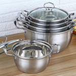 11PCS Induction Non Stick Stainless Steel Cookware Cooking Pot Pan With Lids Set - Image 6
