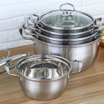 11PCS Induction Non Stick Stainless Steel Cookware Cooking Pot Pan With Lids Set - Image 6