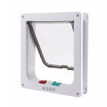 XL Pet Door 4 Way Locking Small Medium Large Dog Cat Flap Magnetic White Frame - Image 2