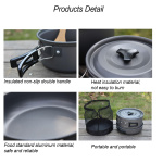 Outdoor Camping Hiking Cookware Tableware Cookware Lightweight Folding Picnic Cooking Hiking Picnic BBQ Tableware Equipment - Image 2