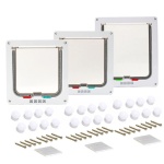 XL Pet Door 4 Way Locking Small Medium Large Dog Cat Flap Magnetic White Frame - Image 6