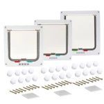 XL Pet Door 4 Way Locking Small Medium Large Dog Cat Flap Magnetic White Frame - Image 6