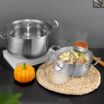 11PCS Induction Non Stick Stainless Steel Cookware Cooking Pot Pan With Lids Set - Image 7
