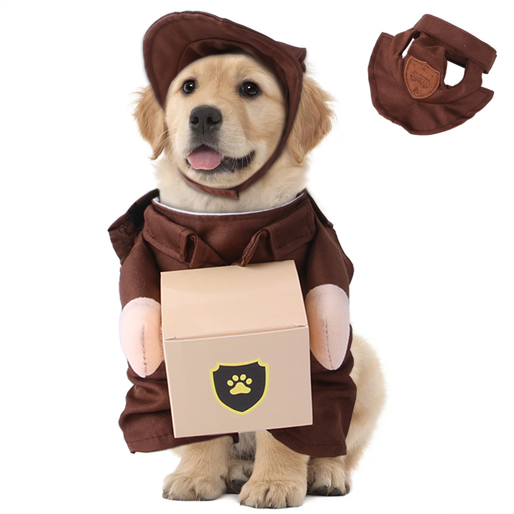 beae3e30-2f95-491a-8bdf-856b7320f6cc.jpg Pet Courier Standing Clothing Pet Outing Funny Clothes - Image 1