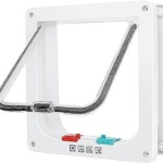 XL Pet Door 4 Way Locking Small Medium Large Dog Cat Flap Magnetic White Frame - Image 7