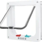 XL Pet Door 4 Way Locking Small Medium Large Dog Cat Flap Magnetic White Frame - Image 7