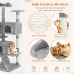 54 -Cat Tree Tower - Multi-level With Sisal Grab Post, Indoor Apartment With Ladder, Plush Toys, Rest And Play - Image 4