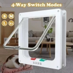 XL Pet Door 4 Way Locking Small Medium Large Dog Cat Flap Magnetic White Frame - Image 4