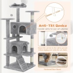 54 -Cat Tree Tower - Multi-level With Sisal Grab Post, Indoor Apartment With Ladder, Plush Toys, Rest And Play - Image 6